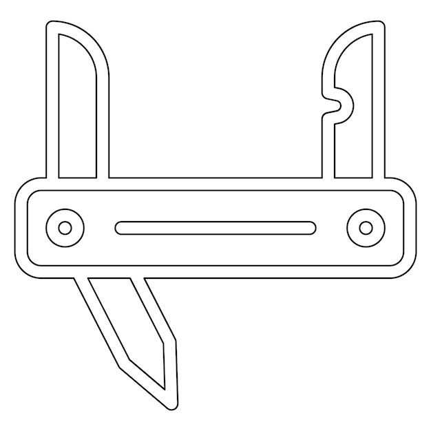 Ilustración del icono vectorial del cuchillo del ejército del conjunto de iconos militares