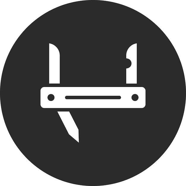 Ilustración del icono vectorial del cuchillo del ejército del conjunto de iconos militares