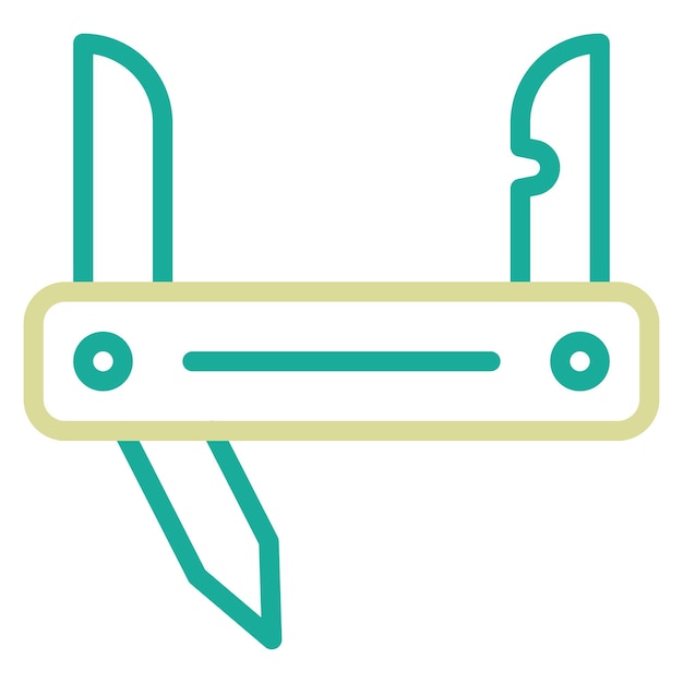 Ilustración del icono vectorial del cuchillo del ejército del conjunto de iconos militares