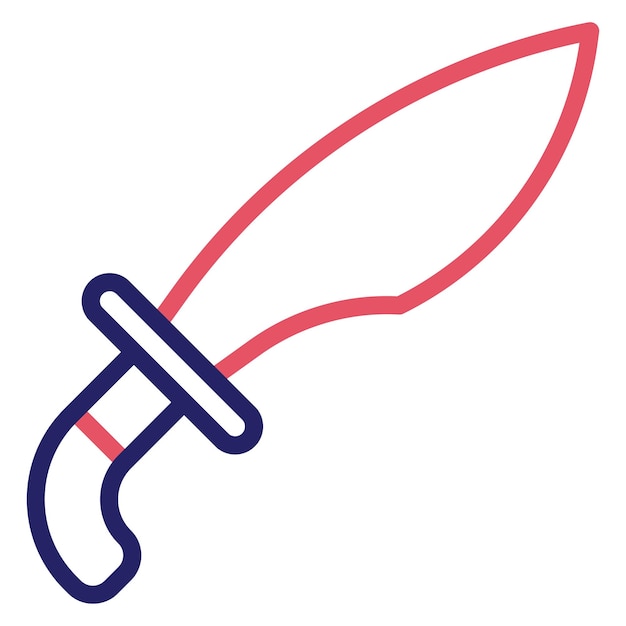 Ilustración del icono vectorial del cuchillo pirata del conjunto de iconos piratas