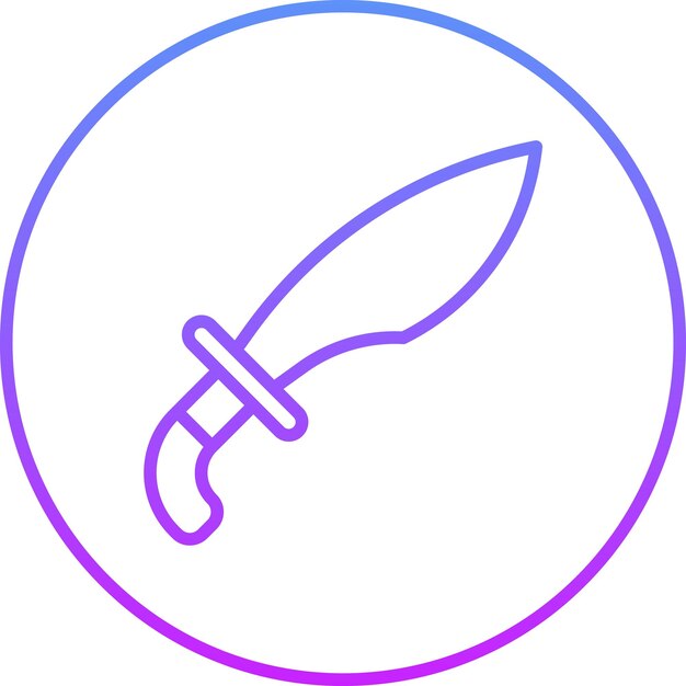 Ilustración del icono vectorial del cuchillo pirata del conjunto de iconos piratas
