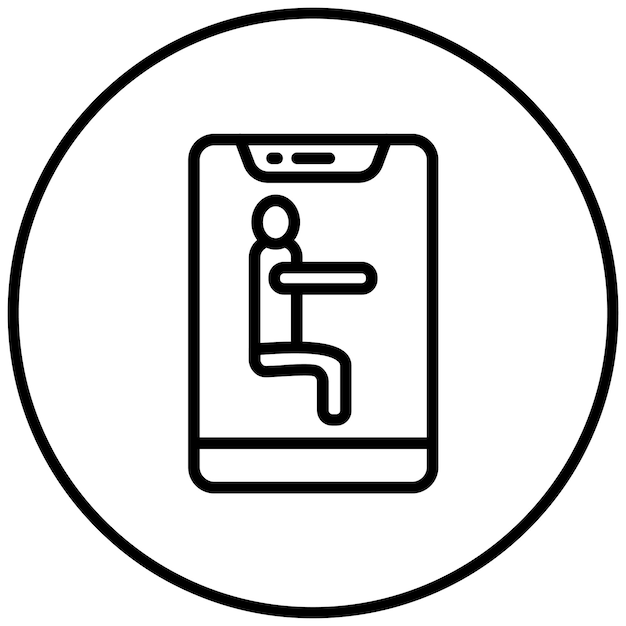 Ilustración del icono vectorial de cuclillas del conjunto de iconos de la aplicación de entrenamiento
