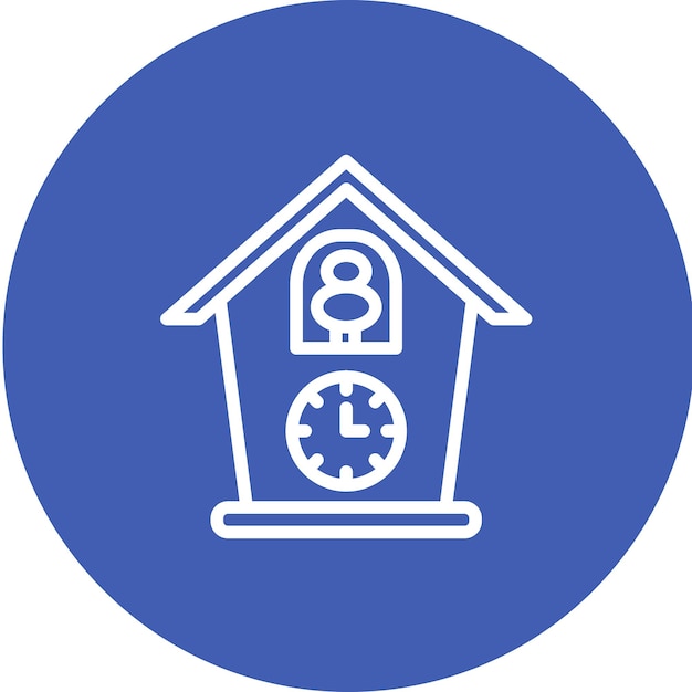 Ilustración del icono vectorial del cuco del conjunto de iconos de invierno