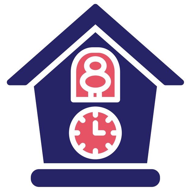 Ilustración del icono vectorial del cuco del conjunto de iconos de invierno