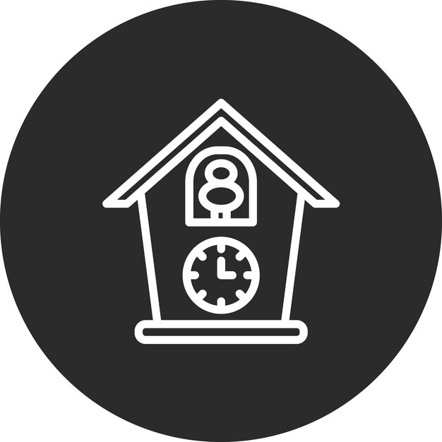 Ilustración del icono vectorial del cuco del conjunto de iconos de invierno