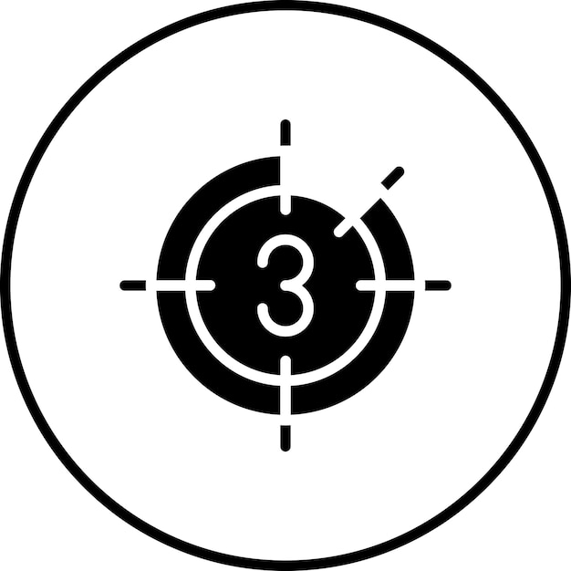 Ilustración del icono vectorial de la cuenta atrás del cine del conjunto de iconos del cine