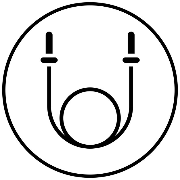 Ilustración del icono vectorial de la cuerda de salto del conjunto de iconos de Pilates