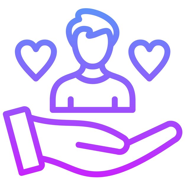 Ilustración del icono vectorial de cuidado del conjunto de iconos de Gig Economy