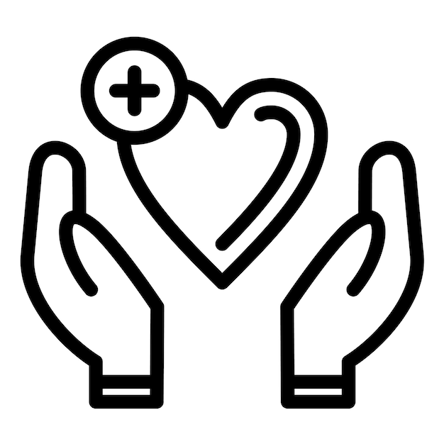 Ilustración del icono vectorial de cuidados paliativos del conjunto de iconos de quimioterapia