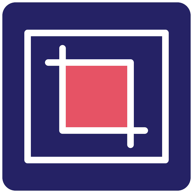 Ilustración del icono vectorial del cultivo del conjunto de iconos de fotografía