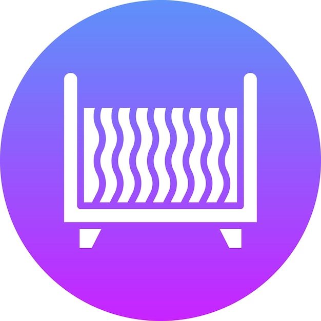 Ilustración del icono vectorial de la cuna de bebé del conjunto de iconos de bebé