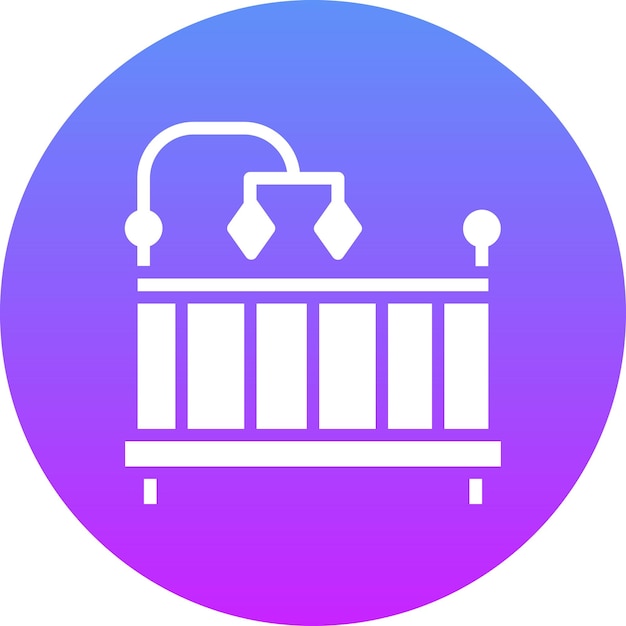 Ilustración del icono vectorial de la cuna del conjunto de iconos interiores