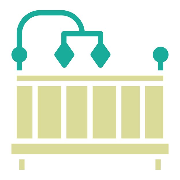 Ilustración del icono vectorial de la cuna del conjunto de iconos interiores