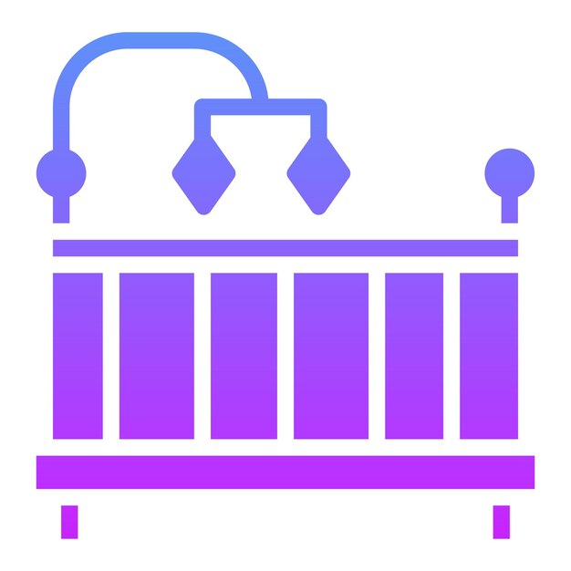 Ilustración del icono vectorial de la cuna del conjunto de iconos interiores