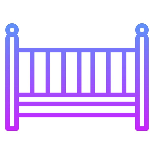 Ilustración del icono vectorial de la cuna del conjunto de iconos de Investigación y Ciencia