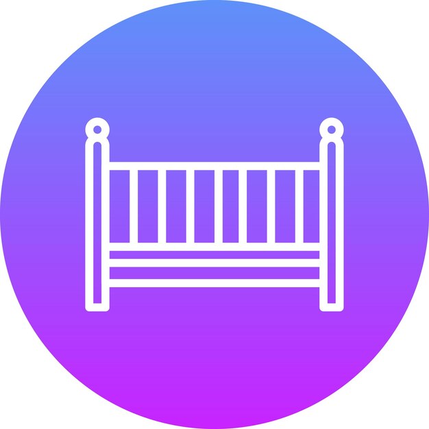 Ilustración del icono vectorial de la cuna del conjunto de iconos de Investigación y Ciencia