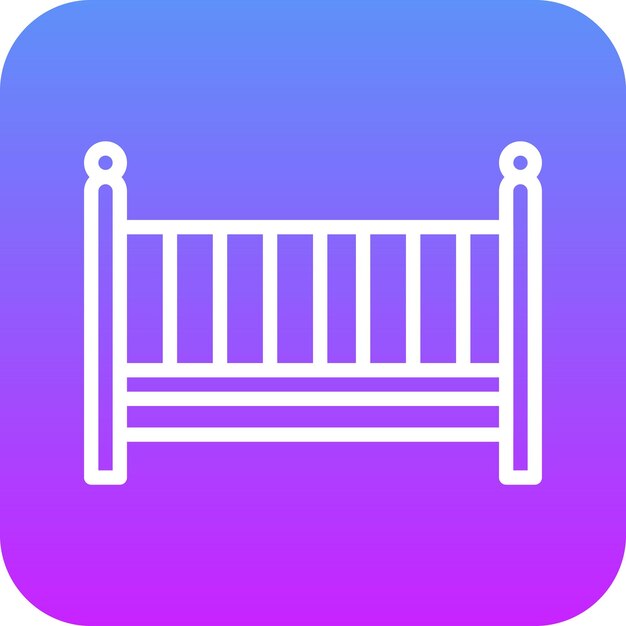 Ilustración del icono vectorial de la cuna del conjunto de iconos de Investigación y Ciencia