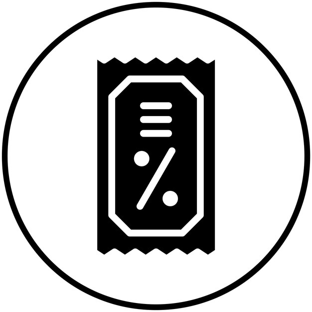 Ilustración del icono vectorial del cupón de descuento del conjunto de iconos de compras y comercio electrónico