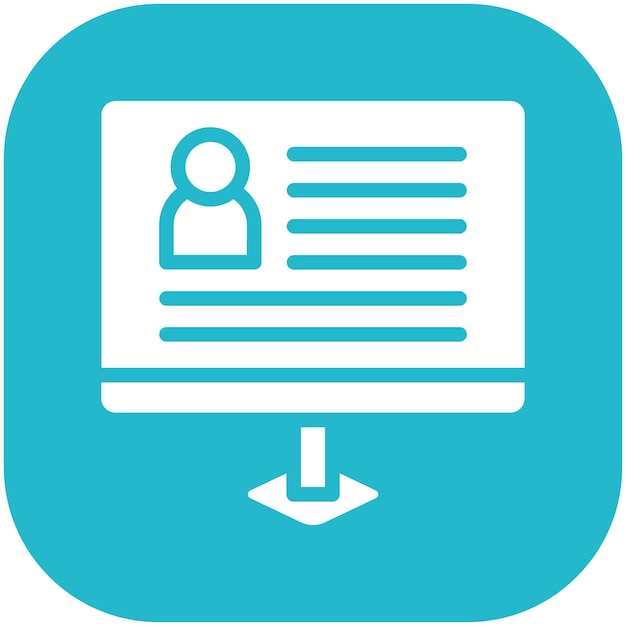 Ilustración del icono vectorial de currículum del conjunto de iconos de marketing en línea