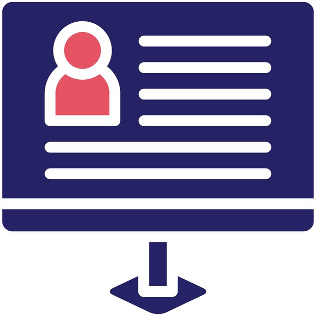 Ilustración del icono vectorial de currículum del conjunto de iconos de marketing en línea