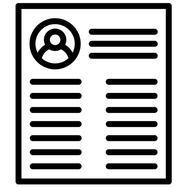 Ilustración del icono vectorial de currículum del conjunto de iconos de recursos humanos