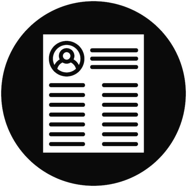 Ilustración del icono vectorial de currículum del conjunto de iconos de recursos humanos
