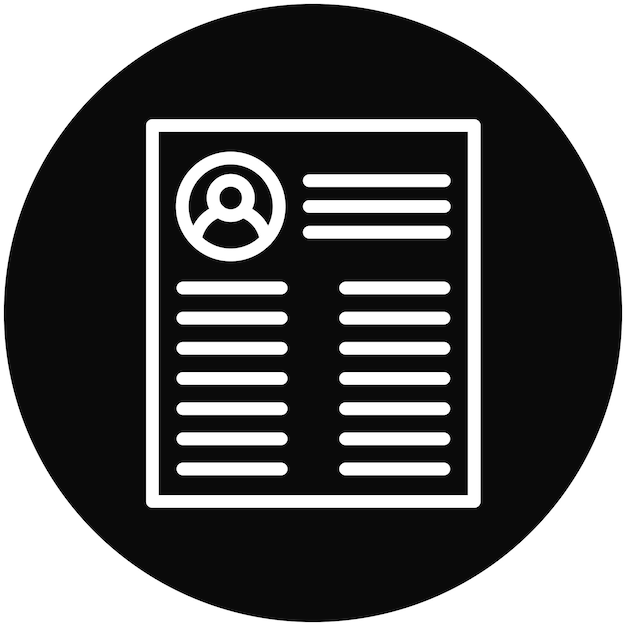 Ilustración del icono vectorial de currículum del conjunto de iconos de recursos humanos