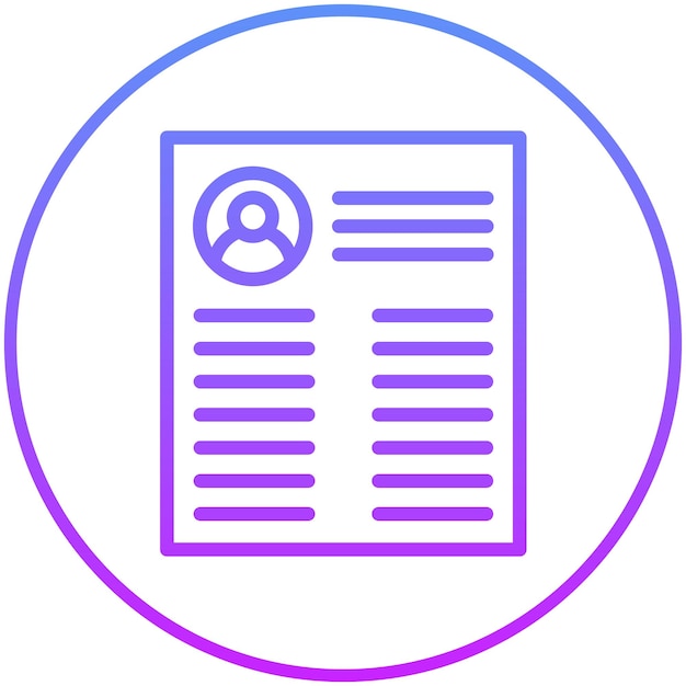 Ilustración del icono vectorial de currículum del conjunto de iconos de recursos humanos