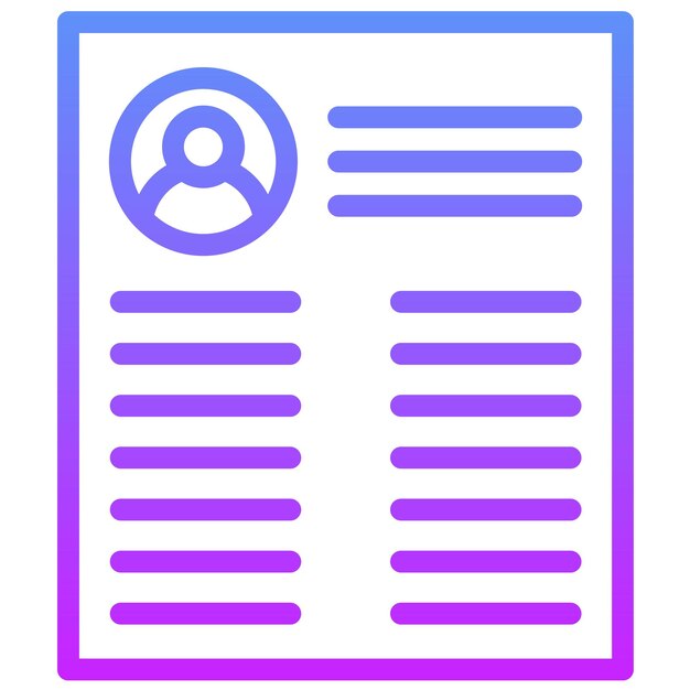 Ilustración del icono vectorial de currículum del conjunto de iconos de recursos humanos