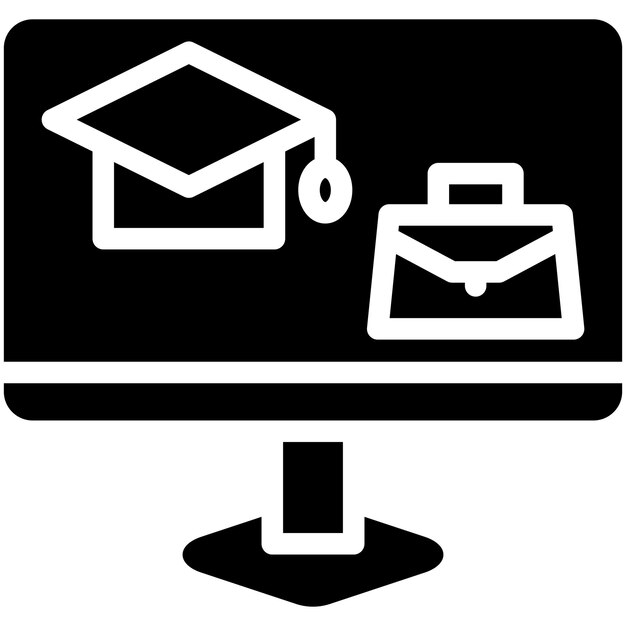 Ilustración del icono vectorial del curso en línea de Business Training