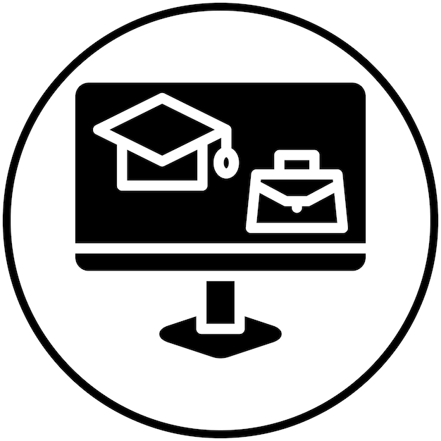 Ilustración del icono vectorial del curso en línea de Business Training
