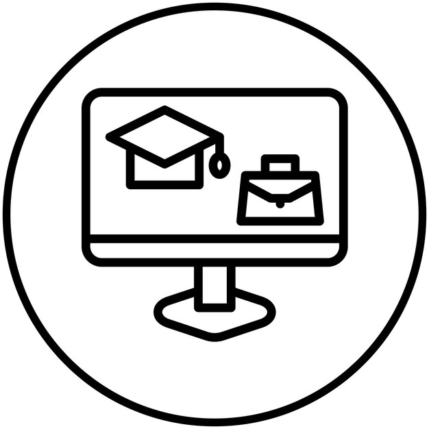 Ilustración del icono vectorial del curso en línea de Business Training