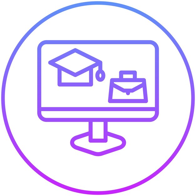 Ilustración del icono vectorial del curso en línea de Business Training