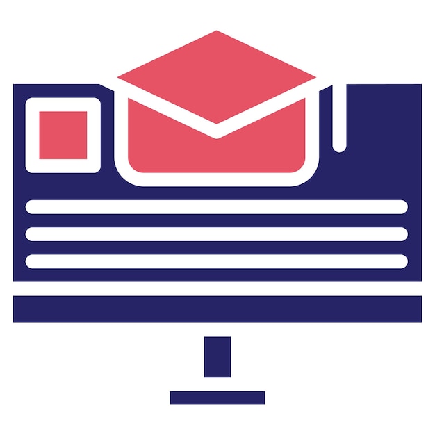 Ilustración del icono vectorial del curso en línea del conjunto de iconos de contabilidad
