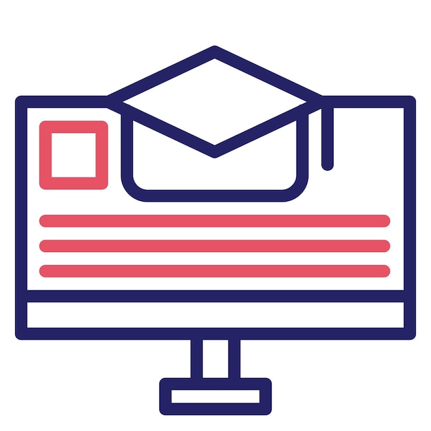 Ilustración del icono vectorial del curso en línea del conjunto de iconos de contabilidad