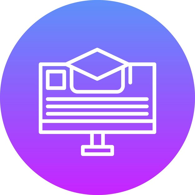 Ilustración del icono vectorial del curso en línea del conjunto de iconos de contabilidad