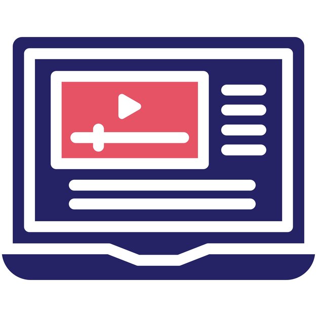 Ilustración del icono vectorial del curso en línea de Work from Home