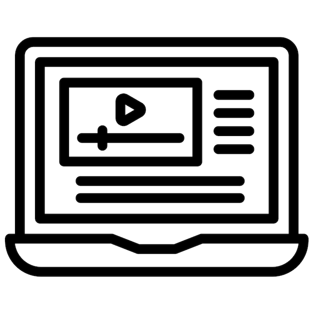 Ilustración del icono vectorial del curso en línea de Work from Home