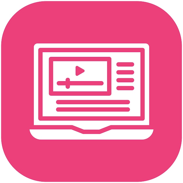 Ilustración del icono vectorial del curso en línea de Work from Home