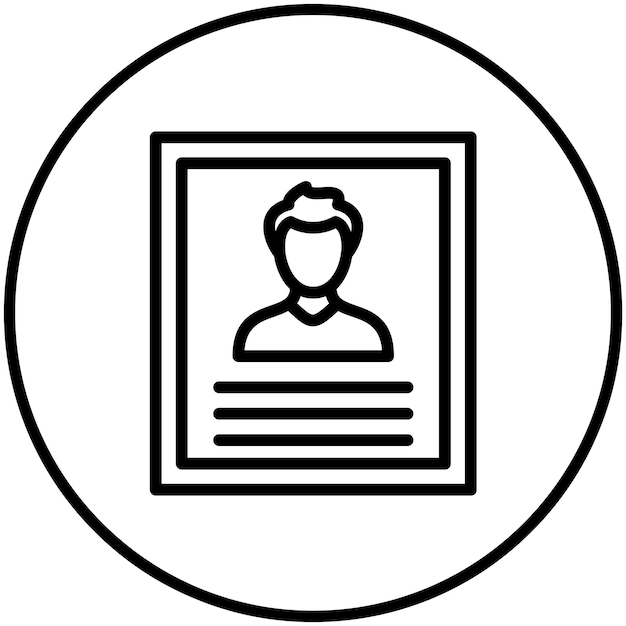 Ilustración del icono vectorial de CV del conjunto de iconos de negocios y oficina