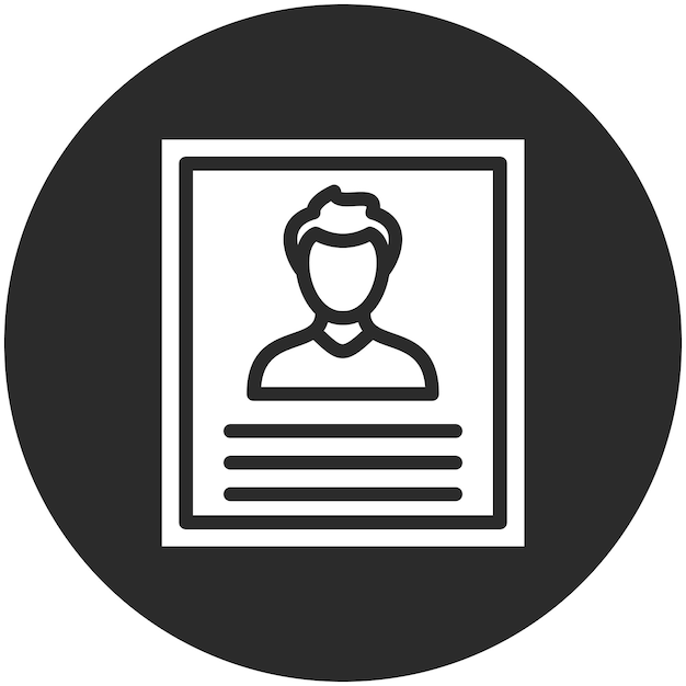 Ilustración del icono vectorial de CV del conjunto de iconos de negocios y oficina