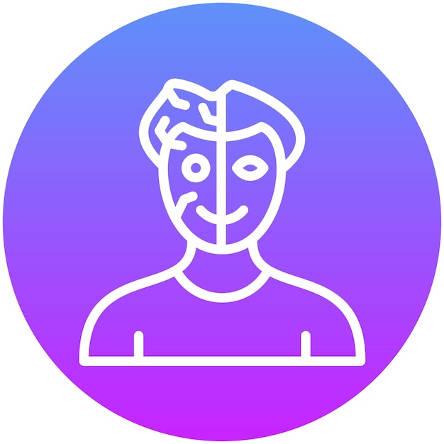 Ilustración del icono vectorial de cyborg del conjunto de iconos de robótica