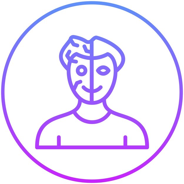 Ilustración del icono vectorial de cyborg del conjunto de iconos de robótica