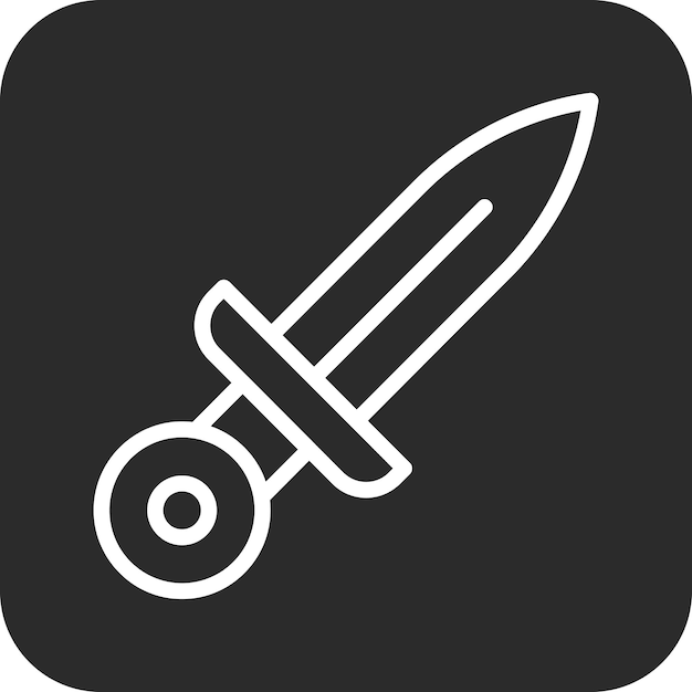 Ilustración del icono vectorial de la daga del conjunto de iconos de la historia