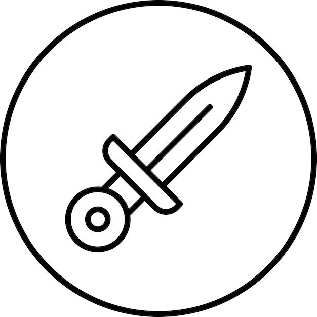 Ilustración del icono vectorial de la daga del conjunto de iconos de la historia