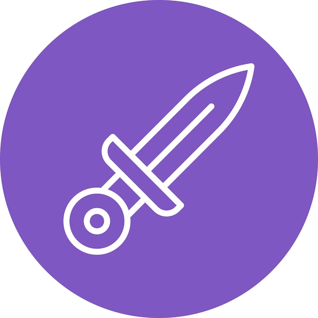 Ilustración del icono vectorial de la daga del conjunto de iconos de la historia