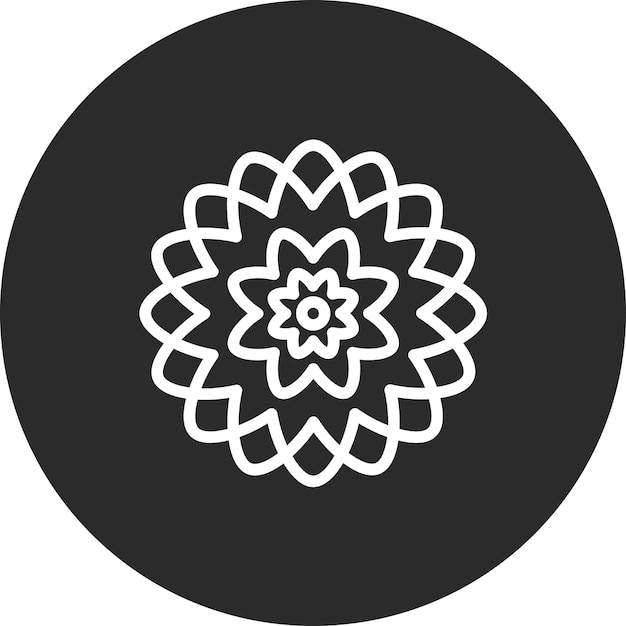 Ilustración del icono vectorial de Dahlia del conjunto de iconos de flores