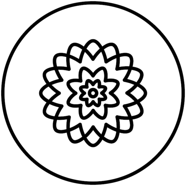 Ilustración del icono vectorial de Dahlia del conjunto de iconos de flores