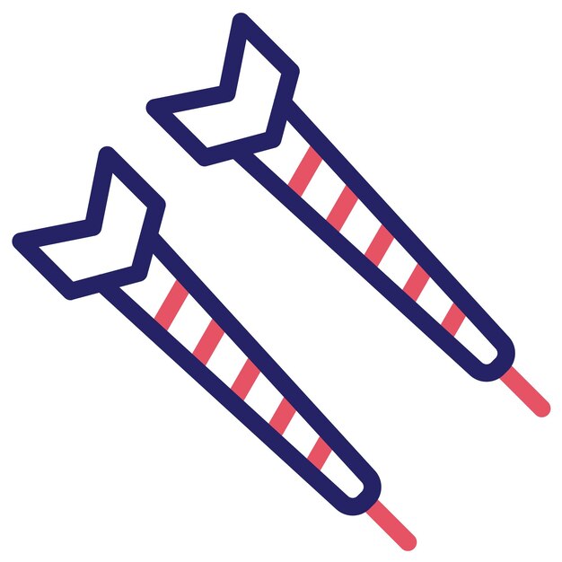 Ilustración del icono vectorial de dardos del conjunto de iconos de aptitud física