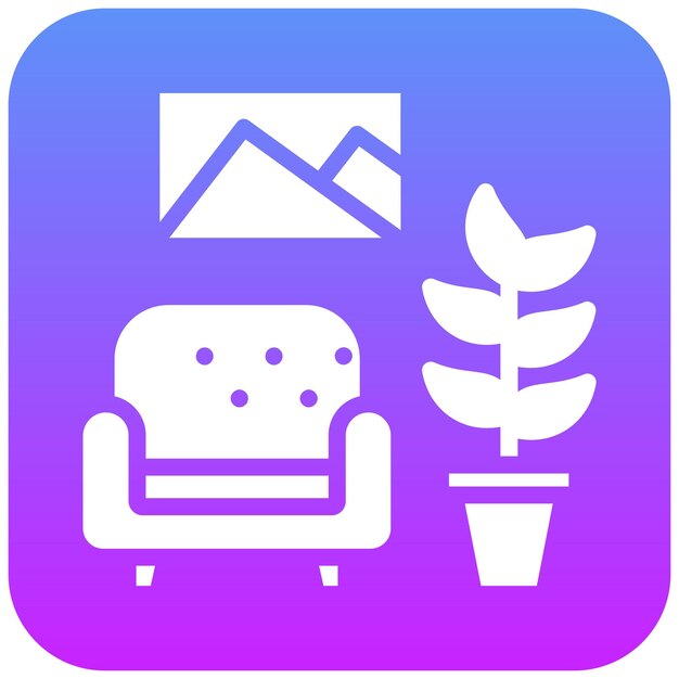 Ilustración de icono vectorial de decoración del conjunto de iconos de mejoras para el hogar